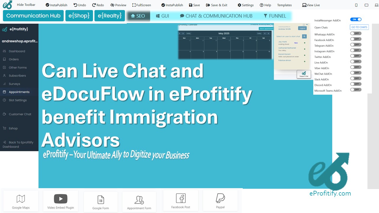 Can Live Chat and eDocuFlow in eProfitify benefit Immigration Advisors
